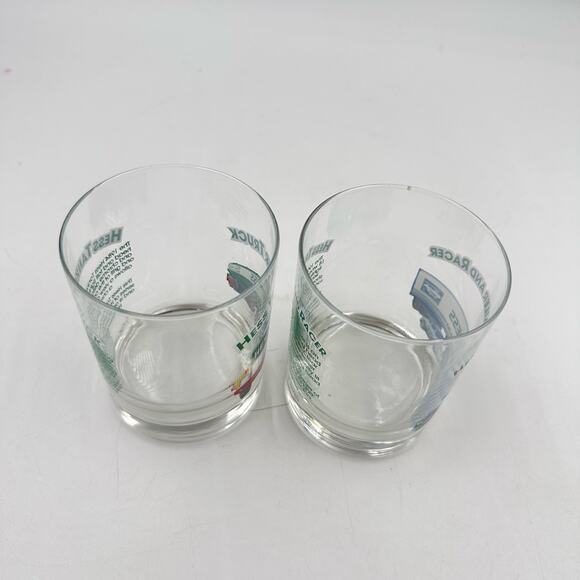 Vintage 90s Hess Truck Glasses Tanker Trailer and Racer Highball Glasses - Picture 6 of 8